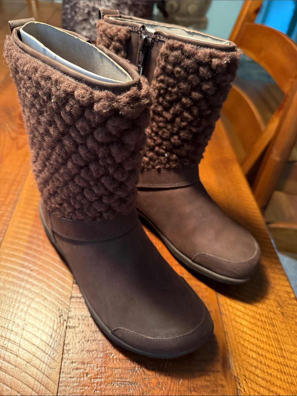Women's Brown Mid-Calf Shearling Boots by Merrell in size 7